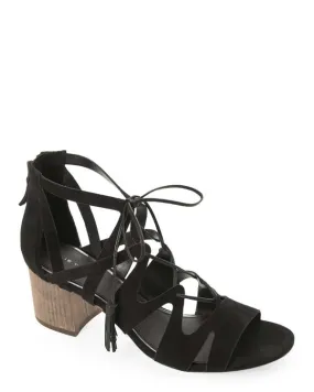 Women's Burano Tasseled Black Suede Sandals - Black