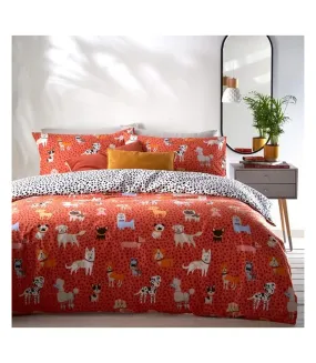 Woofers dog duvet cover set coral Furn