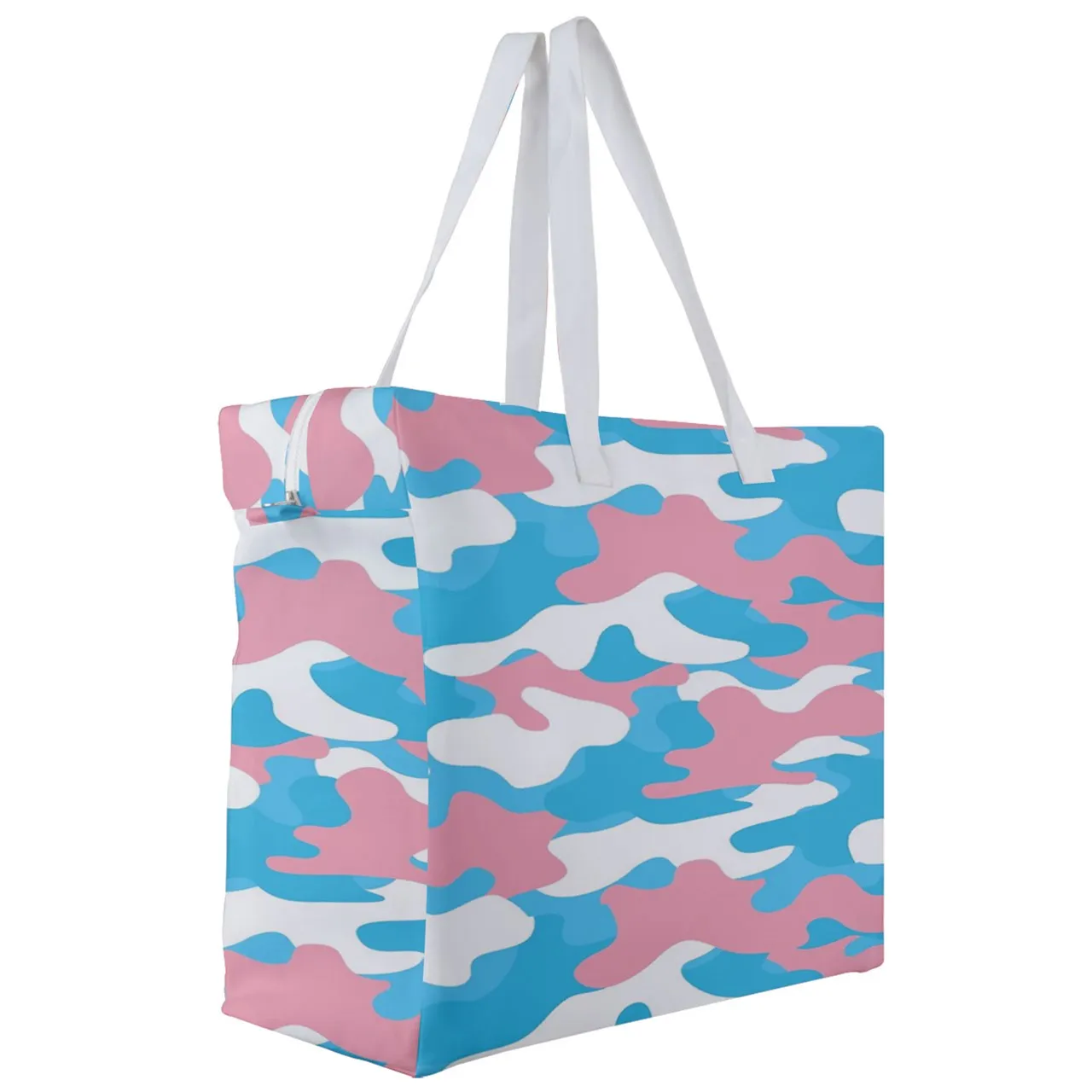 XL Blue Pink White Camouflage Pride Canvas Travel Bag