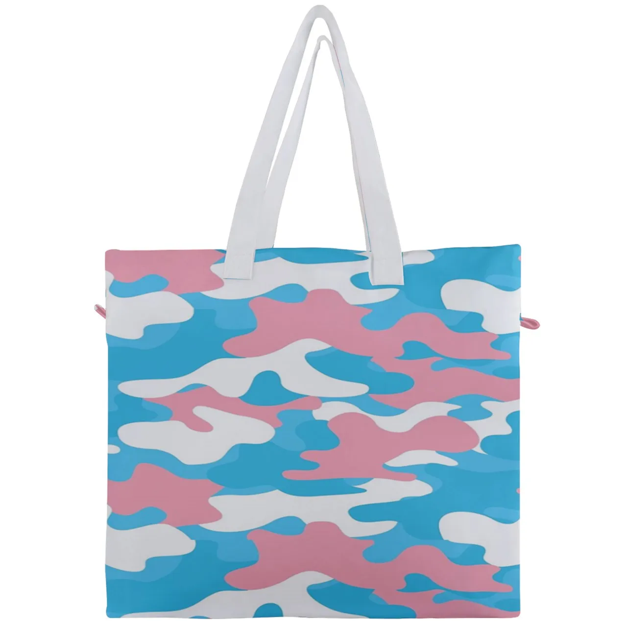 XL Blue Pink White Camouflage Pride Canvas Travel Bag