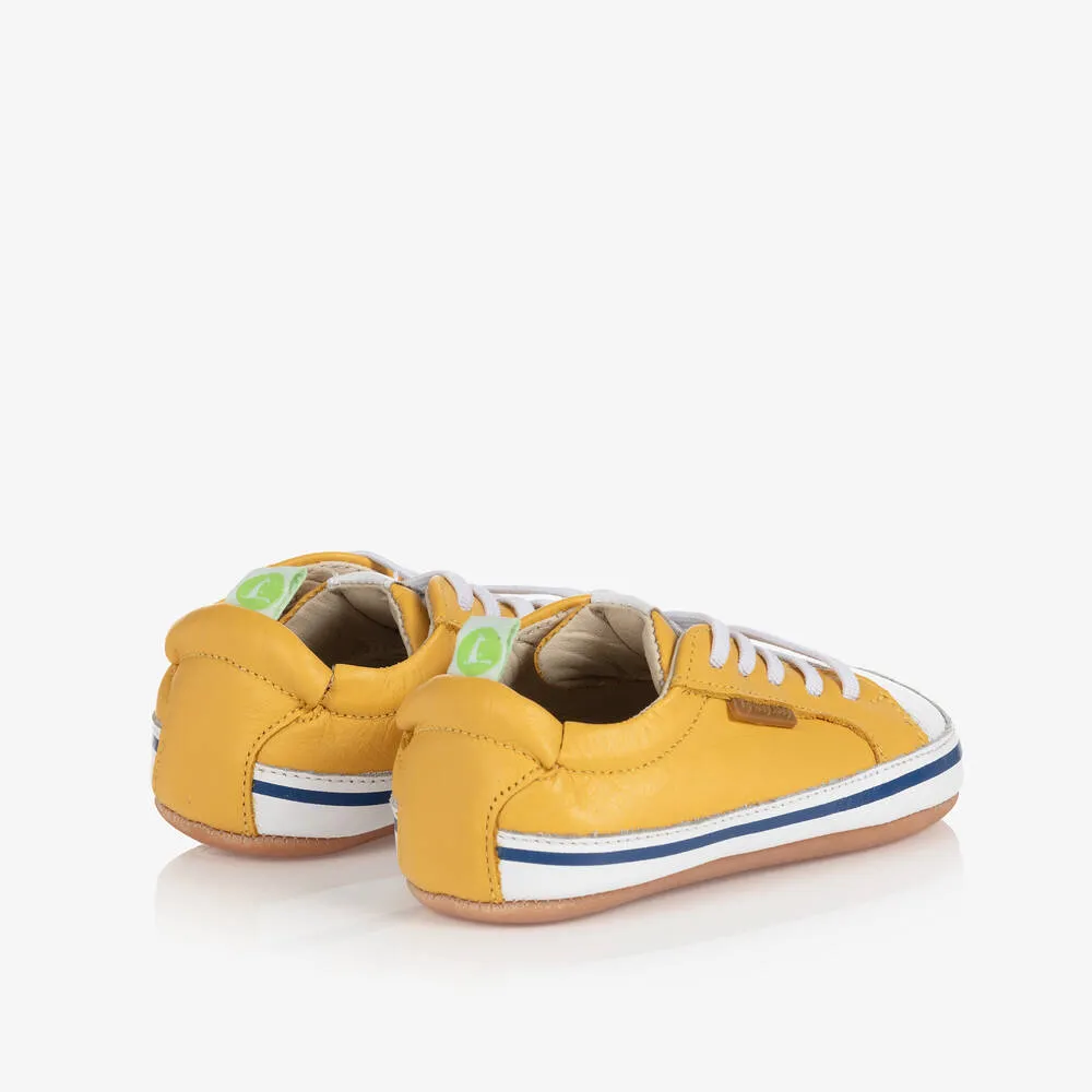 Yellow Leather Baby Trainers