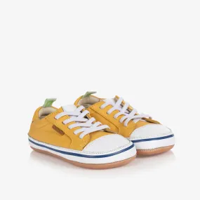 Yellow Leather Baby Trainers