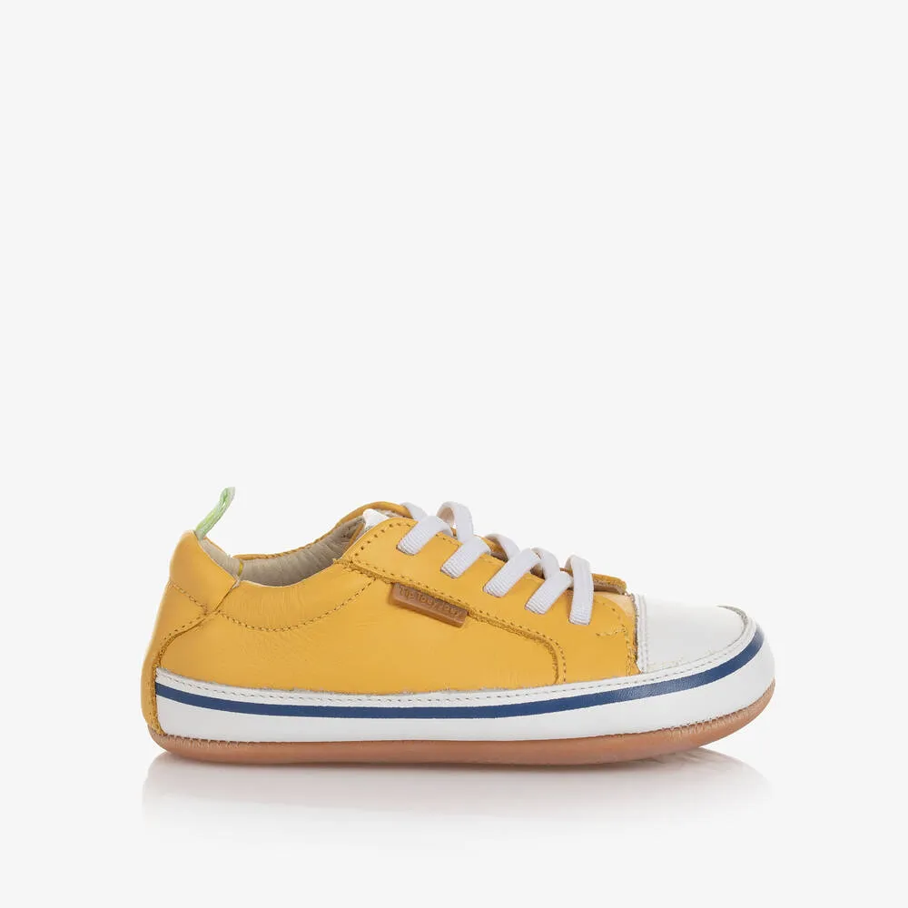 Yellow Leather Baby Trainers