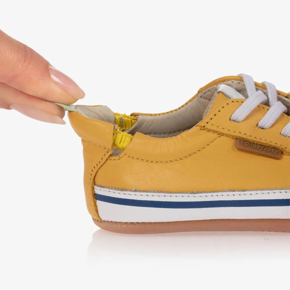 Yellow Leather Baby Trainers