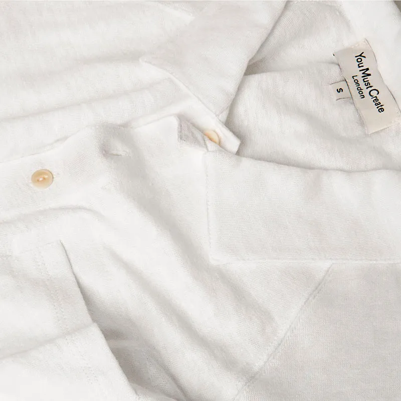 You Must Create Linen Polo Tee